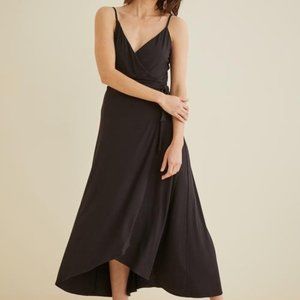 Amour Vert "Astrida" S Black Wrap Modal Dress